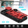 thumbnail image 5 of SOGA Compatible for Apple iPhone 13 Case with Camera Screen Swivel Protector Cover Rugged ShockProof Drop Protection Phone Case with Magnetic Kickstand Mount Plate [Red], 5 of 9