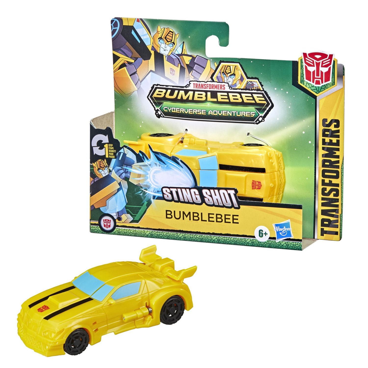 Transformers Bumblebee Cyberverse Adventures Dinobots Unite Action Attackers: 1-Step Changer Bumblebee Figure, Ages 6 and Up, 4.25-inch