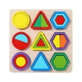 thumbnail image 3 of lionlar Shape Puzzles Activity Sensory Toy Colorful Geometric Board Shape Matching Board C, 3 of 9
