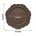 thumbnail image 3 of Balsa Circle 6 Rustic Brown 13" Wooden Round Acrylic Charger Plates Scalloped Trim Party Events Decorations Supplies, 3 of 8