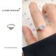 thumbnail image 1 of Anillo que no se decolora, anillo abierto de lujo ligero de moda femenina, joyería de circonita, anillo de plata esterlina 925, 1 of 6