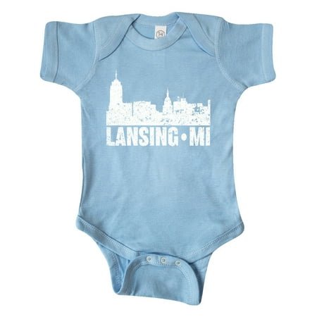 

Inktastic Lansing Skyline Grunge Gift Baby Boy or Baby Girl Bodysuit