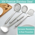 thumbnail image 4 of Mirdinner 4 Pcs Cooking Utensils Set, 304 Stainless Steel Kitchen Utensils, Include Wok Ladle, Slotted Spoon, Wok Spatula and Slotted Spatula, Dishwasher Safe, 4 of 9