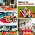 thumbnail image 4 of Pink Orange Outdoor Rug for Patio/Deck/Porch, Non-Slip Large Area Rug 6 x 9 Ft, Geometric Modern Abstract Oil Painting Indoor Outdoor Rugs Washable Area Rugs, Reversible Camping Rug Carpet Runner, 4 of 8