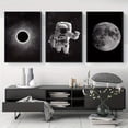 thumbnail image 5 of 3pcs Black And White Outer Space Creative Landscape Canvas Wall Art, Home Decor, Frameless 12"x8", 17"x12", 5 of 5