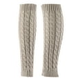 thumbnail image 3 of Calentadores de piernas para mujer, cubrebotas, protección para las piernas, medias, calcetines de invierno de moda Gris claro, 3 of 7