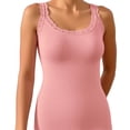 thumbnail image 5 of Roncen Lace Camisole Tank Tops for Women Round Neck Wide Strap Soft Ribbed Lace Trim Cami, 5 of 7