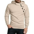 thumbnail image 2 of Zimjoy Quarter Zip Pullover Men Long Sleeve Hooded Bias Tape Zipper Pullover Mens Casual Mens Hoodie 1/4 Zip Sweatshirt Lightweight Fashion Clothes Men, Khaki L, 2 of 7