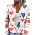 thumbnail image 2 of Women's Button Down Cardigan Cute Heart Print Crew Neck Soft Cardigan Sweater Coat Valentine's Day Gifts, 2 of 6