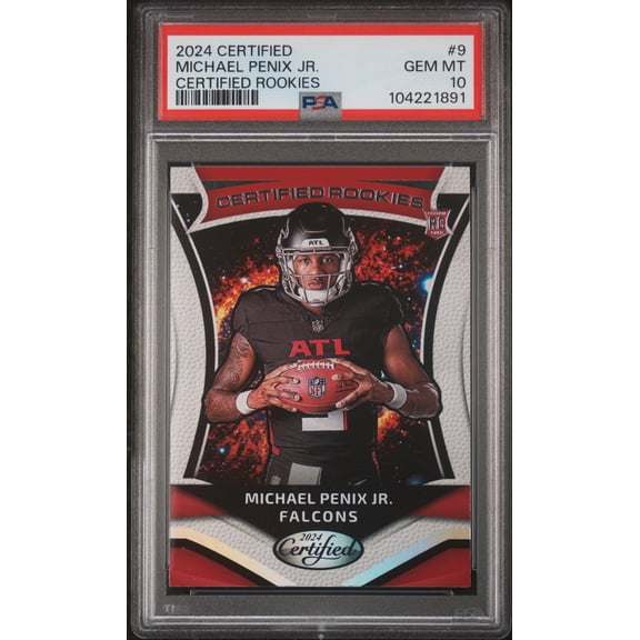 Graded 2024 Panini Certified Michael Penix Jr #9 Cerified Rookies Rookie RC Football Card PSA 10 Gem Mint