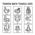 thumbnail image 4 of Deerlux 100% Cotton Turkish Bath Towel, 40 x 70 Diamond Peshtemal, Navy, 4 of 11