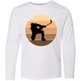 thumbnail image 3 of Inktastic Hockey Retro Sunset Long Sleeve Youth T-Shirt, 3 of 5