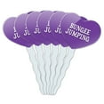 thumbnail image 1 of Bungee Jumping Heart Love Cupcake Picks Toppers - Set of 6, 1 of 1