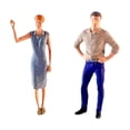 thumbnail image 4 of guohui 2 Pieces 1/64 Women and Men Figures Model, Resin Couple Figurines Movie Props, S Khaki, 4 of 9