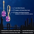 thumbnail image 2 of Gem Stone King 14K Yellow Gold Fancy Purple Zirconia Earrings for Women | 2.42 Cttw | Gemstone Birthstone | Oval 8X6MM, 2 of 6