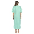 thumbnail image 4 of Casual Nights Women's Zip Front Seersucker House Dress 3/4 Sleeves Housecoat Long Duster Lounger, 4 of 5