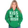 thumbnail image 4 of Kiss Me Im Irish Classic Saint Pattys Zip Up Hoodie Men's Women's Brisco Brands L, 4 of 6