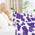 thumbnail image 5 of Flannel Purple Blanket Twin Size Lavender Bed Throw Blankets Soft Fuzzy Dark Purple Fleece Twin Blanket for Bed Couch 60"x80" Home Decor, 5 of 10