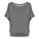 thumbnail image 1 of Camiseta oversize de mujer con mangas murciélago y manga corta - Poliéster, cuello redondo, liso/estampado floral, S-XXL para uso informal/de oficina, 1 of 5