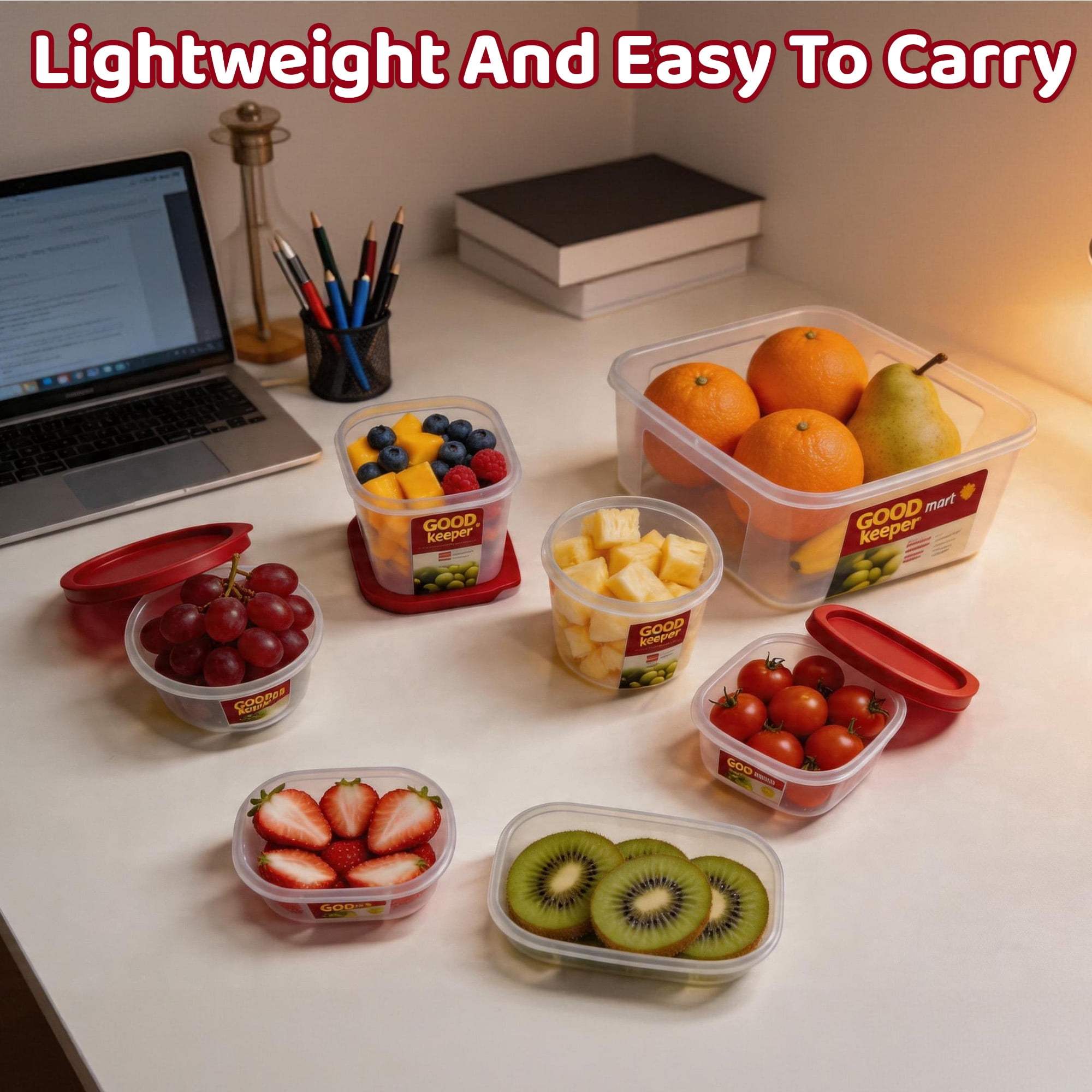 10 Pcs Food Storage Containers with Lids, Plastic Food Container, Kitchen Storage Containers for Pantry Organizers and Storage, Perfect for Meal Prep, Leftovers, and Kitchen Organization