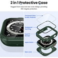 thumbnail image 3 of 2 in 1 Waterproof Rugged Case for Apple Watch Series 8 Series 7 45mm Screen Protector, 360 Protective Glass Face Cover Hard PC Bumper + Back Frame for iWatch 7 8 Accessories 45 mm Green, 3 of 5
