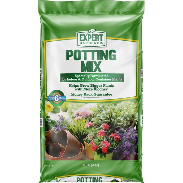 Expert Gardener Indoor And Outdoor Potting Soil Mix 2 Cu Ft Bag Walmart Com Walmart Com