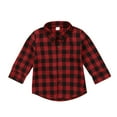 thumbnail image 2 of One opening Plaid Toddler Kid Baby Boy Girl Printed Plaid Tops Long Sleeve T-shirt Clothes, 2 of 4