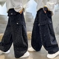 thumbnail image 5 of Dpytoraw Boys Leopard Print Cargo Pants Loose Fit Wide Leg Trousers For Big Kids And Teenagers Boys Cargo Pants Size 4-5 Years, 5 of 5