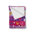 thumbnail image 2 of Owl Soft Flannel Fleece Throw Blanket, Striped Cartoon Style Pattern with Owls Flowers Butterflies Hearts and Snowflakes, Cozy Plush for Indoor and Outdoor Use, 70" x 90", Multicolor, by Ambesonne, 2 of 6