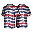 thumbnail image 5 of 4th Of July Scrub Shirts for Men V-Neck Short Sleeve Patriotic Printed Daily Patriotic Tops Comfy Summer Casual Tees with Pockets,L,#01 Deep Red, 5 of 6