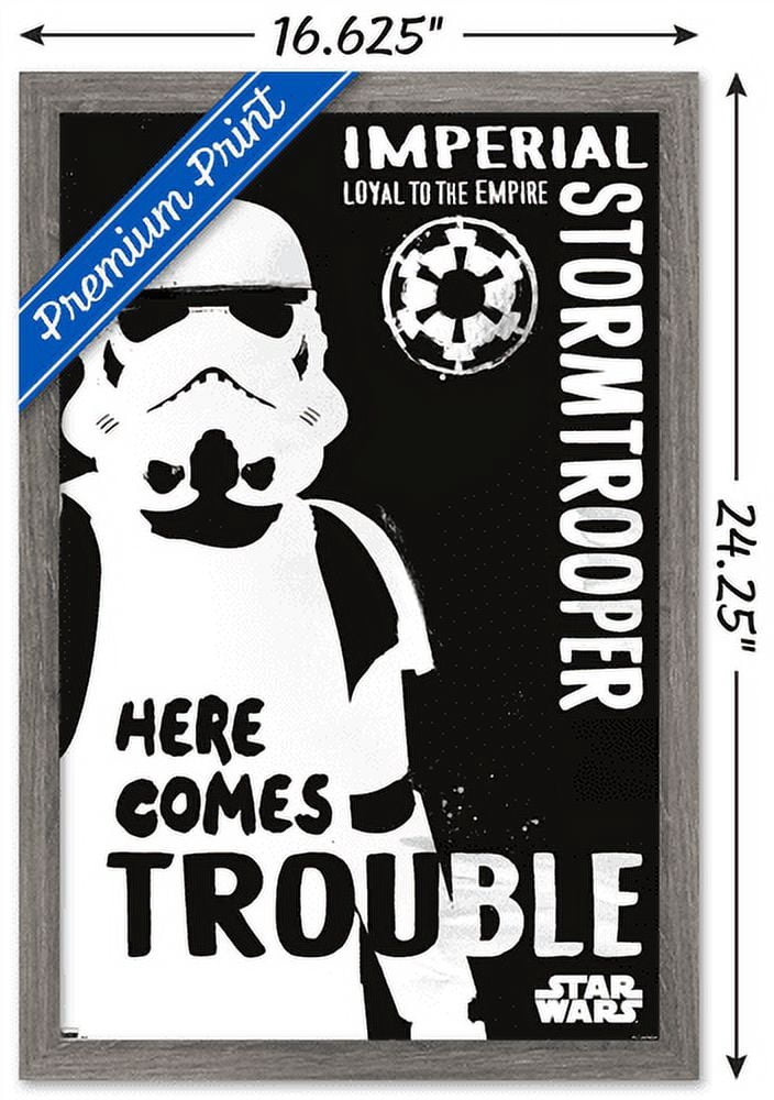 Star Wars: Saga - Stormtrooper Trouble Wall Poster, 14.725" x 22.375", Framed