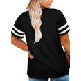 thumbnail image 2 of Camiseta Happy Sailed para mujer, talla grande, bandera de Estados Unidos, 3X, negra, 2 of 6