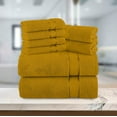 thumbnail image 2 of Cotton 8-Piece Towel Set, Includes 4 Washcloths, 2 Hand Towels and 2 Bath Towels, 100% Turkish Cotton - Highly Absorbent and Super Soft Towels for Bathroom, Gold, 2 of 7
