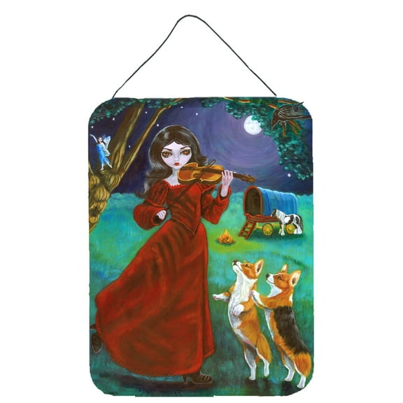 Carolines Treasures 7376DS1216 Fairy Moon Dance with Corgi Wall or Door Hanging Prints 12x16 multicolor