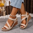 thumbnail image 2 of Aihuaihua Womens Sandals Dressy Wedge Sandals Comfortable 2026 Summer Heels Open Toe Casual Shoes Spring Elegant Ladies Sandal, 2 of 9