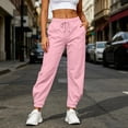 thumbnail image 2 of QIYAGBSA High Waisted Joggers for Women Soft Drawstring Elastic Waist Front Seam Side Pockets Ankle Cuffs Gym Fitness Running Casual Weekends, 2 of 8