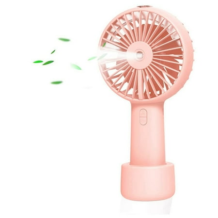 

Misting Fan Desk Handheld Fan 3 Speeds 2500MAh Rechargeable Fan with Travel Personal Fan Office Outdoor (Pink)