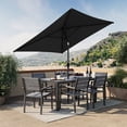 thumbnail image 1 of Parasol de marché carré inclinable CorLiving 1,98 m x 1,98 m avec structure en acier et toile résistante, noir, 1 of 8