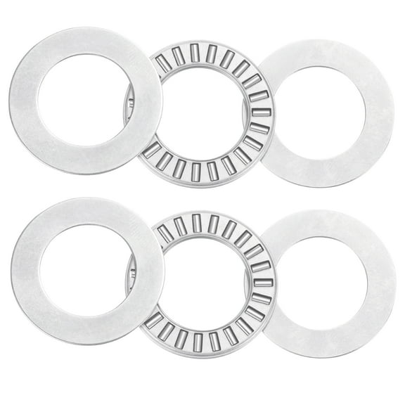 2 Pcs NTA1220 2TRA Thrust Needle Roller Bearings with Washers, 1.24" ID, 1.24" OD, 0.14" Thk, Chrome Steel (ABEC5)