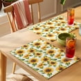 thumbnail image 4 of Sunflower Placemats Set of 6 Watercolor Summer Botanical Yellow Place Mats Indoor Wipeable Table Mats Washable Cloth Dining Table Placemats for Kitchen Holiday Party Home Decor 13x19 Inch, 4 of 9