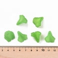thumbnail image 6 of 100 pc Transparent Acrylic Bead Caps Trumpet Flower Beads Frosted Flower Dark Sea Green 18x18x17mm Hole: 1.5mm, 6 of 8