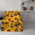 thumbnail image 6 of Halloween Blanket for Couch/Bed Pumpkins Lantern Bat Orange Sof Cozy Flannel Throw Blanket Lightweight Throws All Seanson Blanket for Boys/Grils Kids 49"x59", 6 of 6