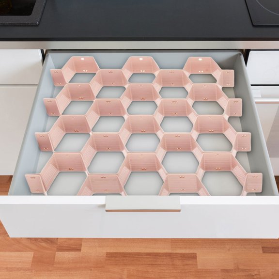 Cevemin 1 Pcs Multicolor Plastic Honeycomb Drawer Organizer - Customizable Drawer Divider Inserts for Kitchen, Office, Home Organization