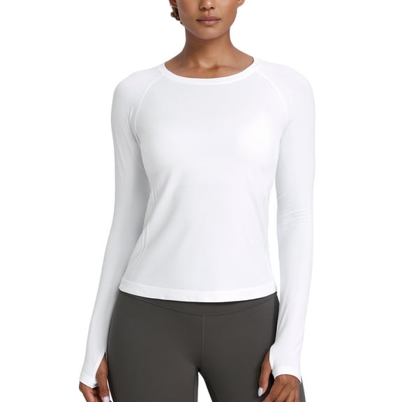 CRZ YOGA Seamless Long Sleeve Shirts for Women Workout Athletic Running Yoga Tops
