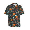 thumbnail image 2 of Balery Autumn with Pumpkins Print Men's Hawaiian Shirts Short Sleeve Beach Shirt Relaxed Fit Vacation Button Down Shirts-Small, 2 of 9