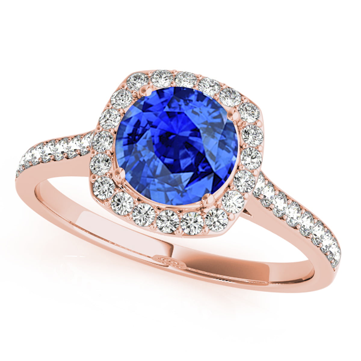 Maulijewels 120 Ct Diamond And Tanzanite Engagementwedding Ring For