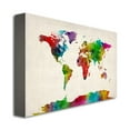thumbnail image 3 of Trademark Art "Watercolor World Map II" Canvas Art by Michael Tompsett, 3 of 3