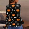 thumbnail image 4 of Garbnen S-5XL Halloween Long Sleeve Shirts for Women Ghost Pumpkin Spooky Women's Graphic T Shirts Plus Size Holiday Womens Pullover Red 4XL, 4 of 7