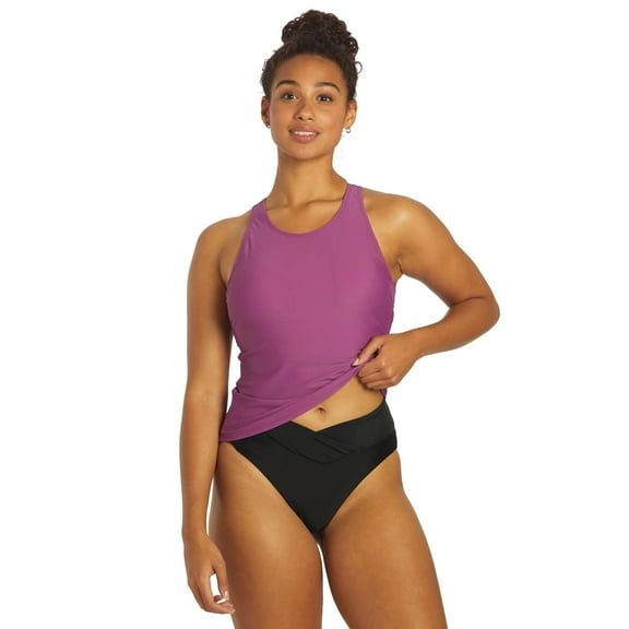 Sporti Active High Neck Tankini Top, Removable Cup, Athleisure (Women’s)
