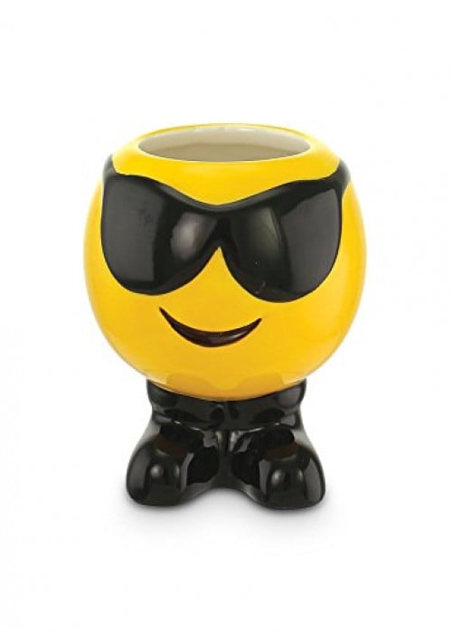 KOVOT Set of 6 Emoji Ceramic Shot Glasses - Each Holds 3 Ounces